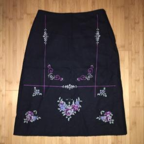 H & M Black Lined Wool Skirt