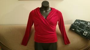 Women's red long sleeve blouse Large L