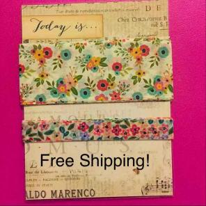 36" of white floral washi Tape Samples!