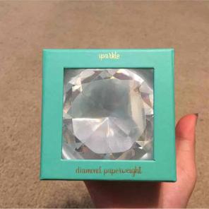 Glass Diamond Paperweight