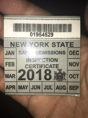 Nys Inspection Sticker 2018