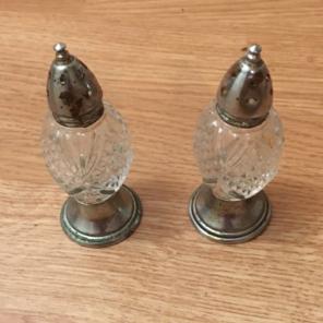 Vintage Crystal Salt & Pepper Shakers