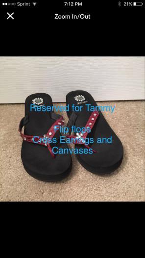 Flip Flops Canvases And Cross Earrings