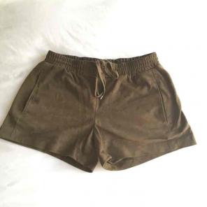 Suede green shorts