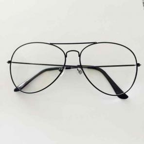 Black Clear Lens Aviator Nerdy Glasses