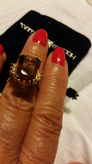 High rise brown topaz ring size 5