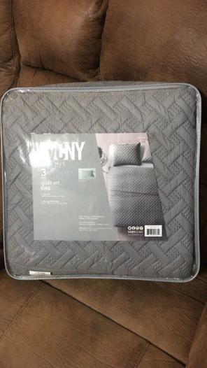 VCNY King quilt Set , Grey