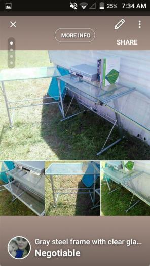 2 Glass and metal computer desk