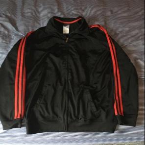 Adidas Black/Red Zip Up Sweatshirt