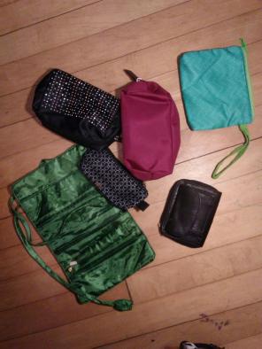 6 small cosmetic bags