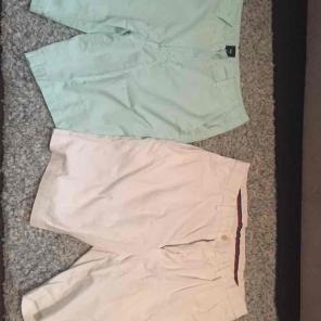 Mint green and white mens shorts