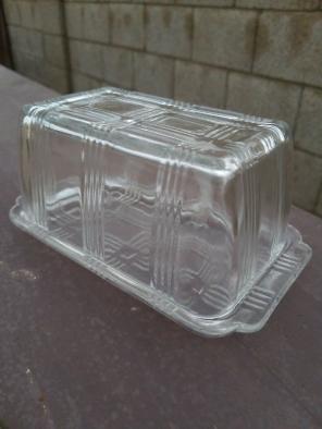Hazel Atlas Criss Cross 1 lb Butter Dish