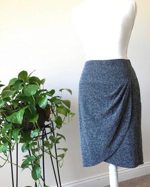 Lane Bryant Women Tweed Faux Wrap Skirt