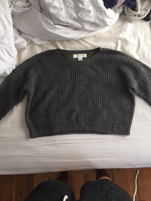 Dark Grey Forever 21 Cropped Sweater