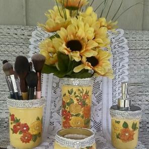 Shabby chic Style mason jar bathroom set