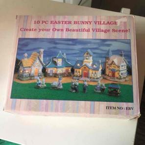 Bunny village ceramic Easter