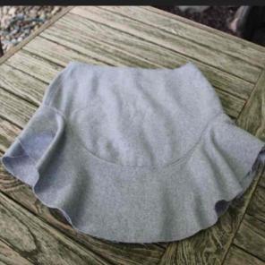 High waisted gray wool peplum skirt