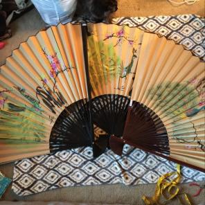 Antique Hand Painted Wall Fans