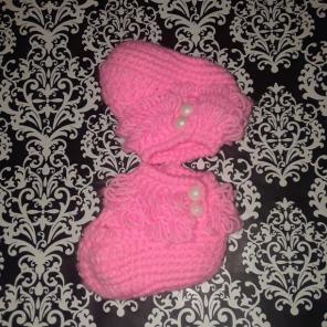 Baby Girl Pink Crochet Slippers
