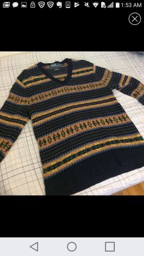 Mens polo v neck sweater
