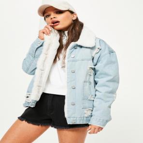 Faux Fur Denim Jacket