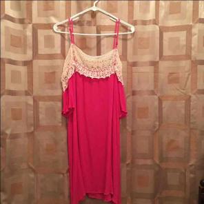 Off the shoulder dress, fushia