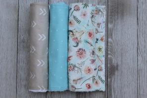 Baby Girl Woodland Burp Cloth Set