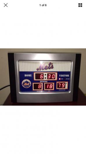 Mets Scoreboard Desk & Alarm Clock