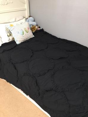 PB Teen Ruffle Rings black twin duvet