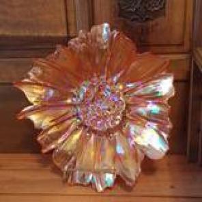 Carnival Glass Sunflower Platter
