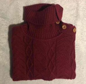 DIESEL Buttoned Neck Mahogany M Sweater