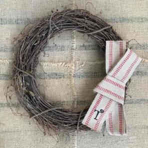 Burlap Monogrammed Initial T Door Wreath