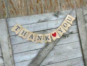 Burlap thank you banner