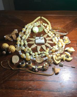 Lot Of Yellow VTG & New Jewelry