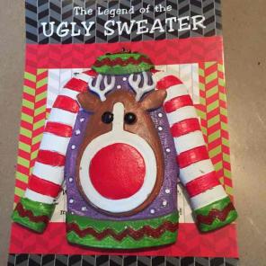 Ugly sweater Christmas ornament new