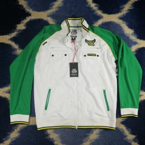 Akademiks white green track jacket xl