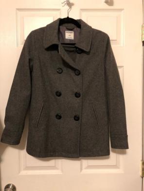 Charcoal Gray Peacoat Small