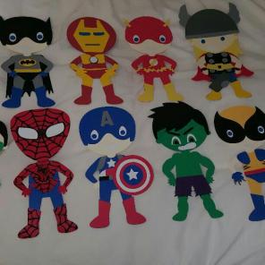 10 cardstock superheroes