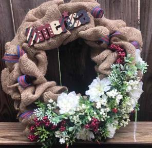 American Patriotic Door Wreath July 4th