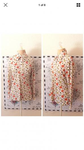 Vintage Floral Hippy Button Up Top