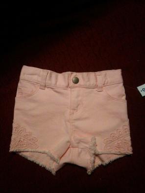 Pink jean shorts