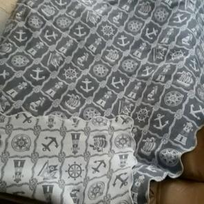 NEW "TWO" Nautical Twin Bedspreads rever
