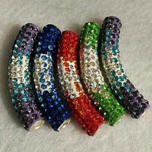 5pcs rhinestone tube spacer .