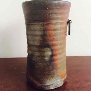 Japanese Raku hanging vase