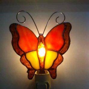 Stained Glass Butterfly Nightlight UL