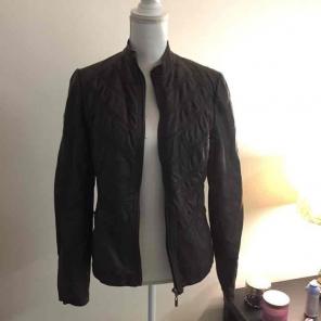 Brown faux leather Moto jacket