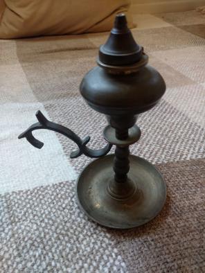 Antique oil lamp, brass