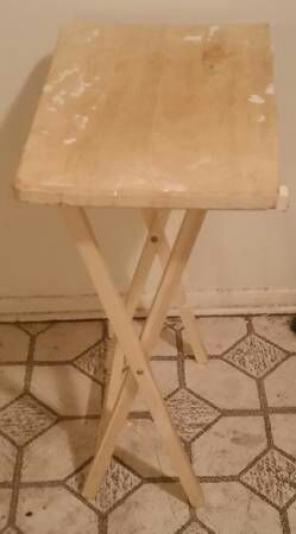 Light Brown White Wooden Folding Table