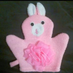 Baby bath glove with loofah