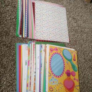 100's of sheets scrapbooking stock paper